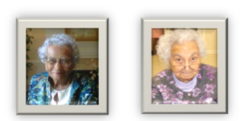 Old womens in wall picture frame